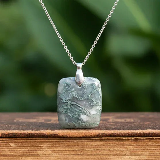 Pendentif en Agate mousse (PE662)