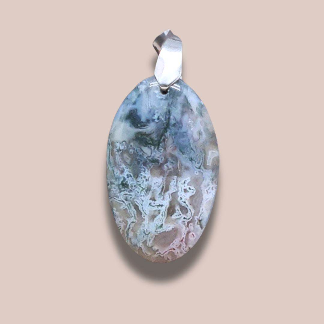 Pendentif en Agate mousse (PE661)