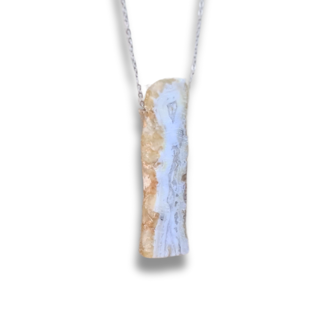 Pendentif tranche de Agate bleue (PE1714-2) - ENAE Minéraux