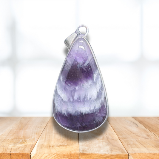 Pendentif serti en Améthyste chevron (PE1760)