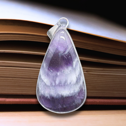 Pendentif serti en Améthyste chevron (PE1760)