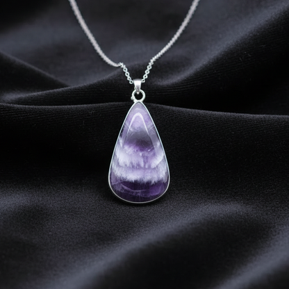 Pendentif serti en Améthyste chevron (PE1760)