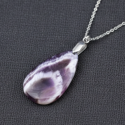 Pendentif en Améthyste chevrons (PE566)