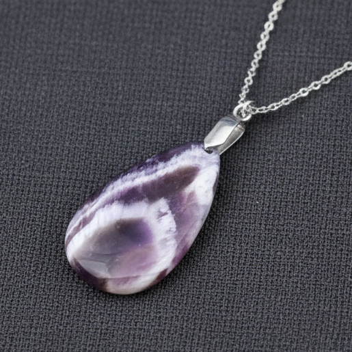 Pendentif en Améthyste chevrons (PE566)