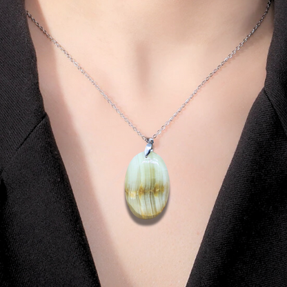 Pendentif en Aragonite et Calcite (PE1147-5) - ENAE Minéraux