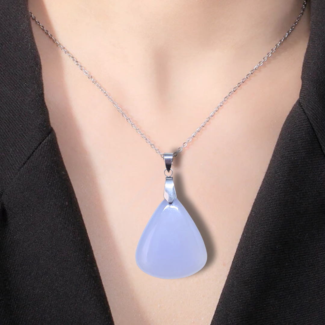 Pendentif en Calcédoine bleue (PE1492)