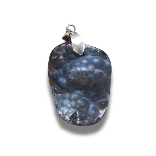 Pendentif en Calcédoine bleue brute (PE1751)