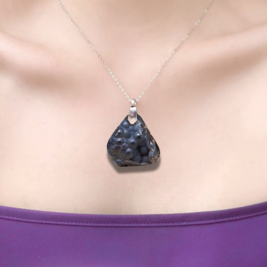 Pendentif en Calcédoine bleue brute (PE1750)