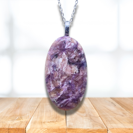 Pendentif en Charoïte et Tinaksite (PE1425-3) - ENAE Minéraux