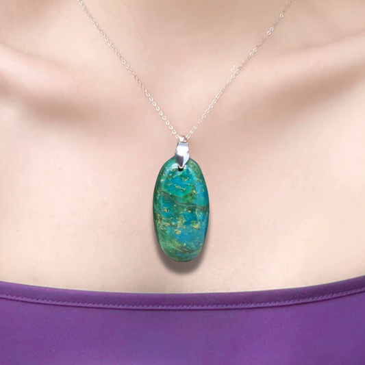 Pendentif en Chrysocolle (PE1648) - ENAE Minéraux