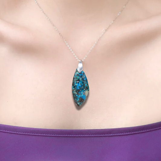Pendentif en Chrysocolle (PE1220-2) - ENAE Minéraux