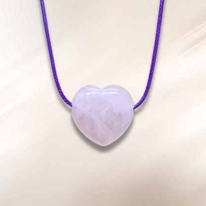 Pendentif cœur en Quartz rose (PE1554-3)