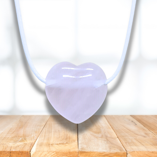 Pendentif cœur en Quartz rose (PE1554-2) - ENAE Minéraux