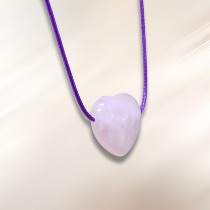 Pendentif cœur en Quartz rose (PE1554-3)