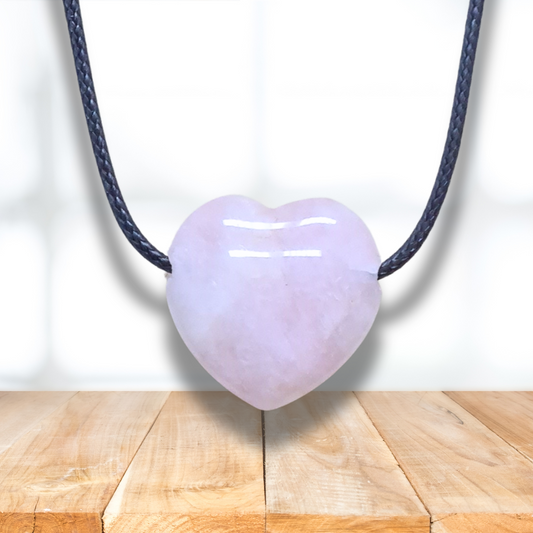 Pendentif cœur en Quartz rose (PE1554-1) - ENAE Minéraux
