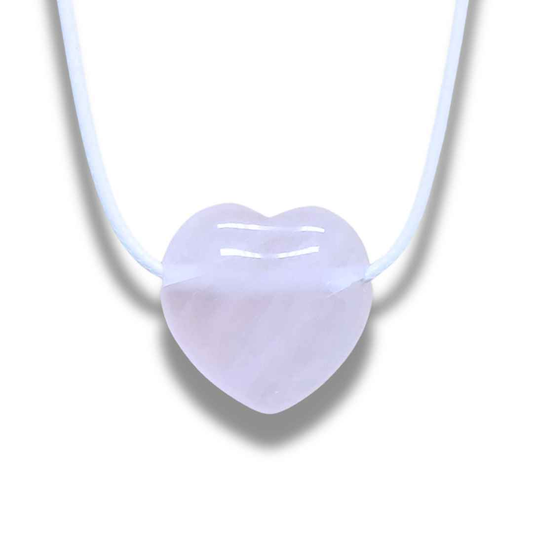 Pendentif cœur en Quartz rose (PE1554-2)