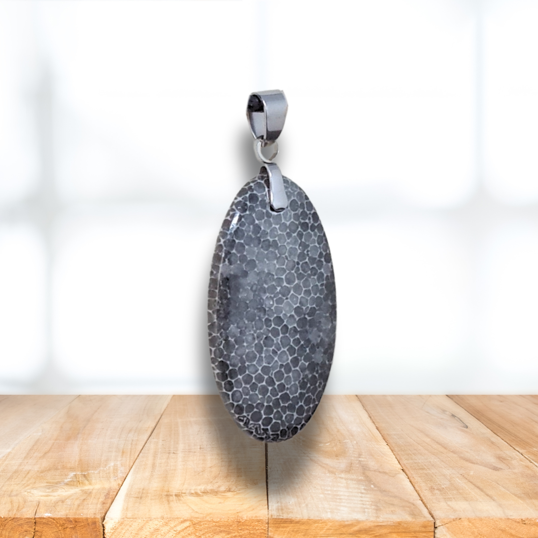 Pendentif en Corail noir fossilisé (PE2005) - ENAE Minéraux