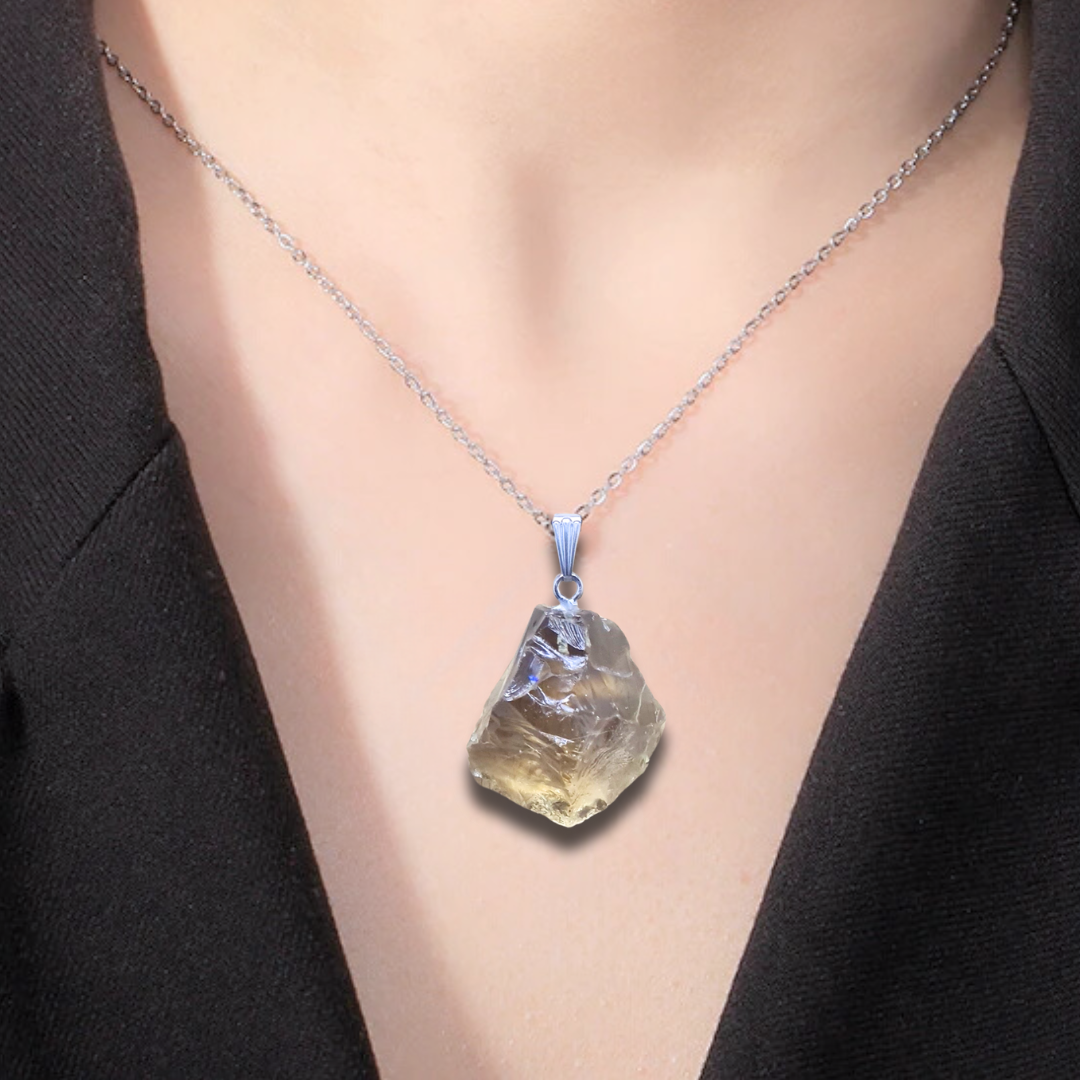 Pendentif en éclat de Citrine brute (PE2032)