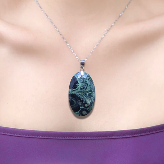 Pendentif facetté en Rhyolite Kambaba (PE1802) - ENAE Minéraux
