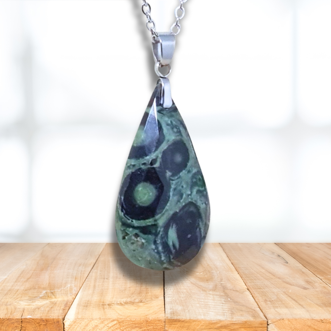Pendentif facetté en Rhyolite Kambaba (PE1801) - ENAE Minéraux