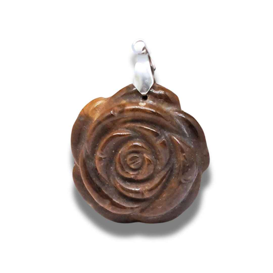 Pendentif fleur en Œil de Tigre (PE1145-2)