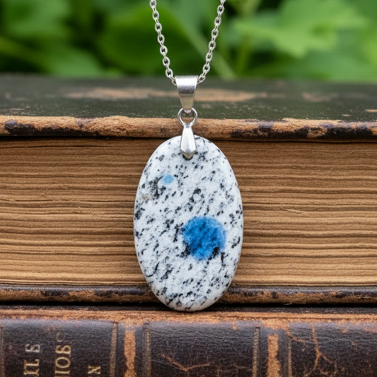 Pendentif en K2 (Granite et Azurite) (PE1782)