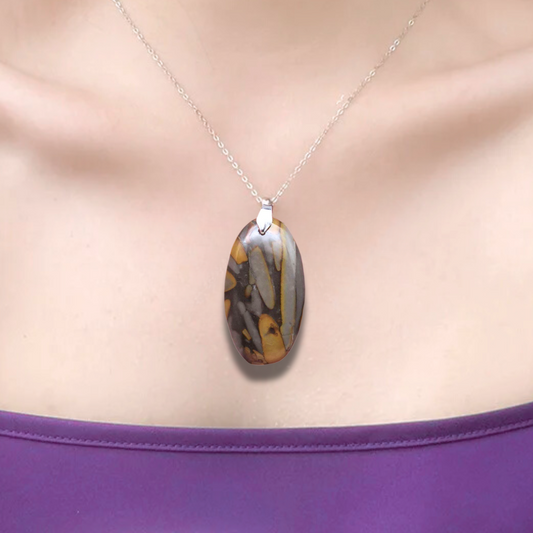 Pendentif en Jaspe Bambou (PE1961)