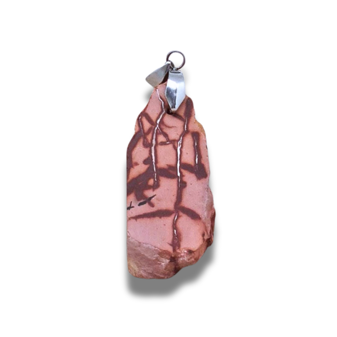 Pendentif en Jaspe bicolore dos brut (PE1953)