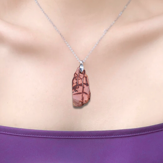 Pendentif en Jaspe bicolore dos brut (PE1953) - ENAE Minéraux