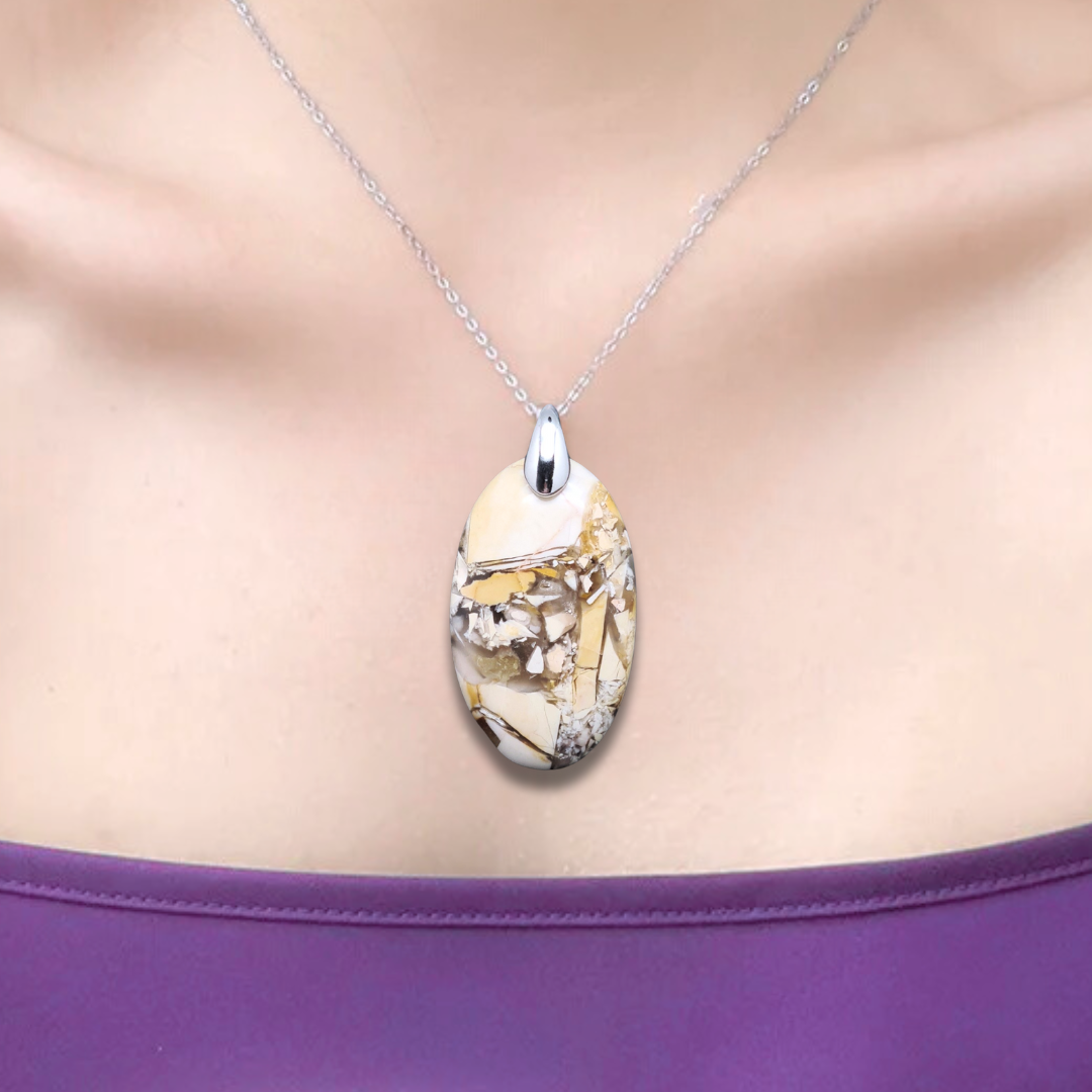 Pendentif en Jaspe Bréchique (PE746)