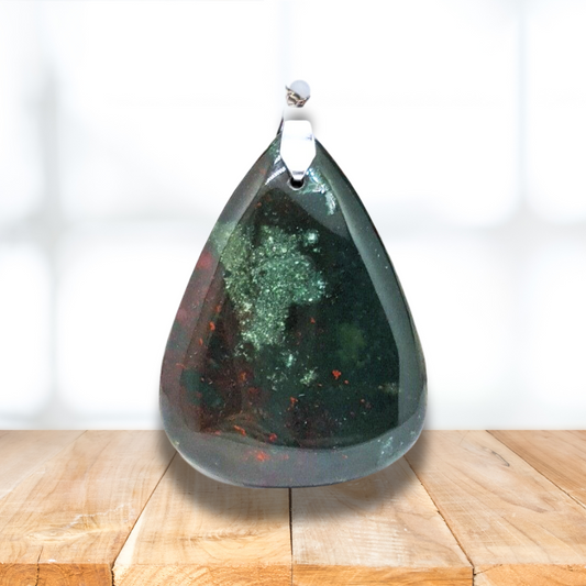 Pendentif en Jaspe Héliotrope (PE1478-2) - ENAE Minéraux