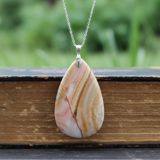 Pendentif en Jaspe polychrome (PE1384)