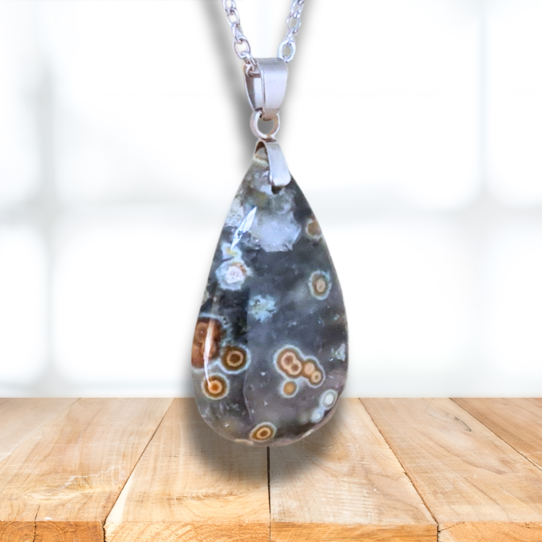 Pendentif en Rhyolite Océan (PE1596-3) - ENAE Minéraux