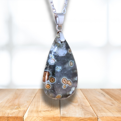 Pendentif en Rhyolite Océan (PE1596-3) - ENAE Minéraux