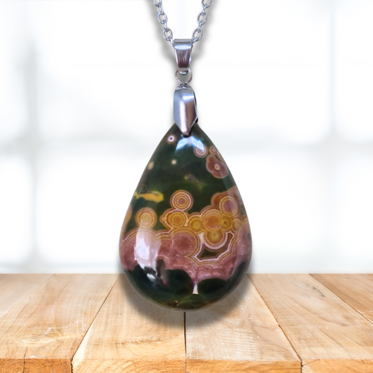 Pendentif en Rhyolite Océan (PE1858) - ENAE Minéraux