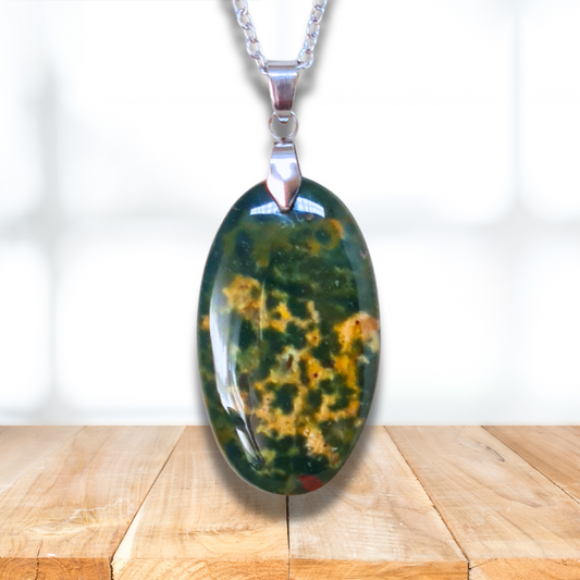 Pendentif en Rhyolite Océan (PE1859) - ENAE Minéraux