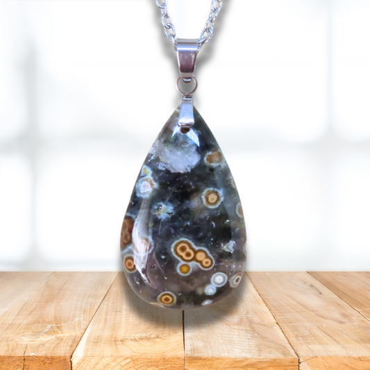 Pendentif en Rhyolite Océan (PE1596-3) - ENAE Minéraux