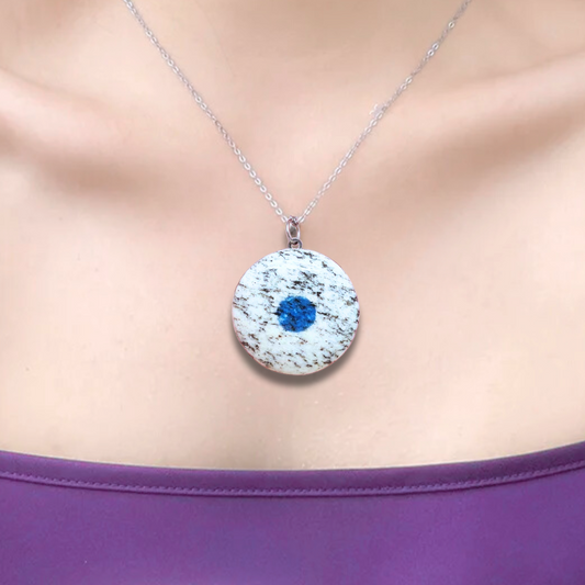 Pendentif en K2 (Azurite et Granite) (PE1591) - ENAE Minéraux