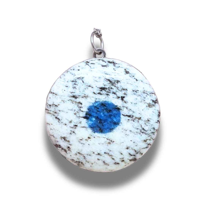 Pendentif en K2 (Azurite et Granite) (PE1591) - ENAE Minéraux