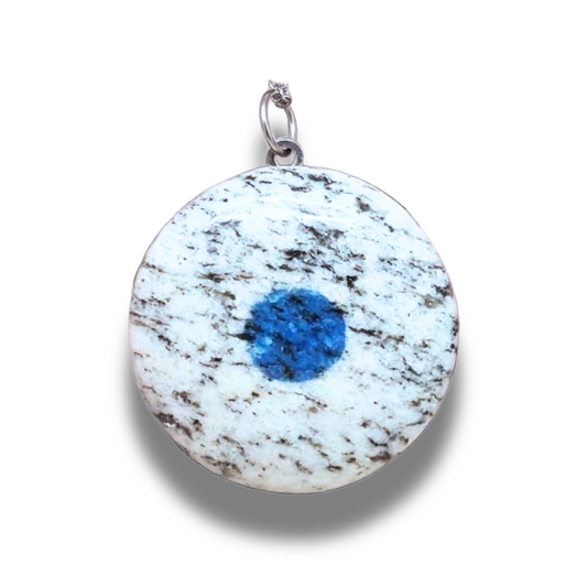 Pendentif en K2 (Azurite et Granite) (PE1591) - ENAE Minéraux