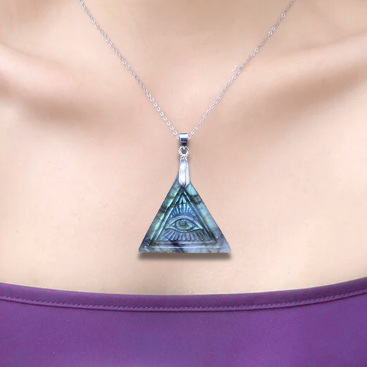 Pendentif Œil de la Providence en Labradorite (PE2029-2) - ENAE Minéraux