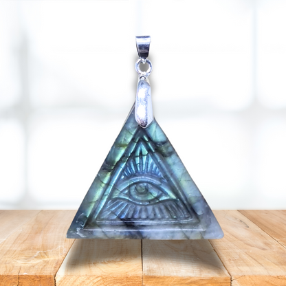 Pendentif Œil de la Providence en Labradorite (PE2029-2) - ENAE Minéraux