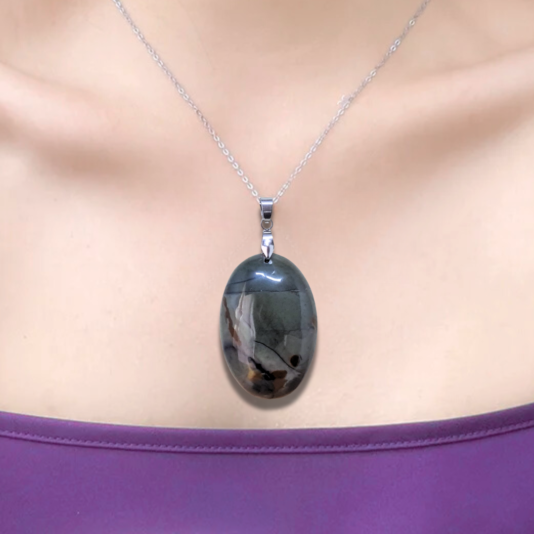 Pendentif en Marbre Picasso (PE974) - ENAE Minéraux