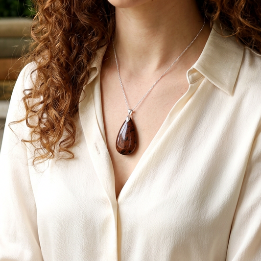 Pendentif en Obsidienne Acajou ou Mahogany (PE1232)