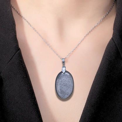 Pendentif en Obsidienne argentée (PE1696)