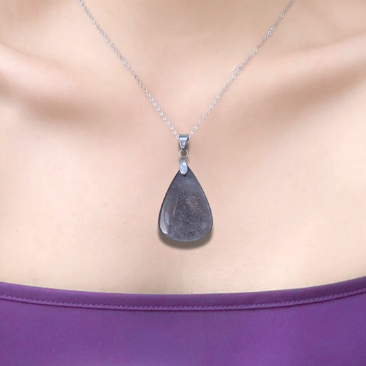 Pendentif en Obsidienne argentée (PE412) - ENAE Minéraux