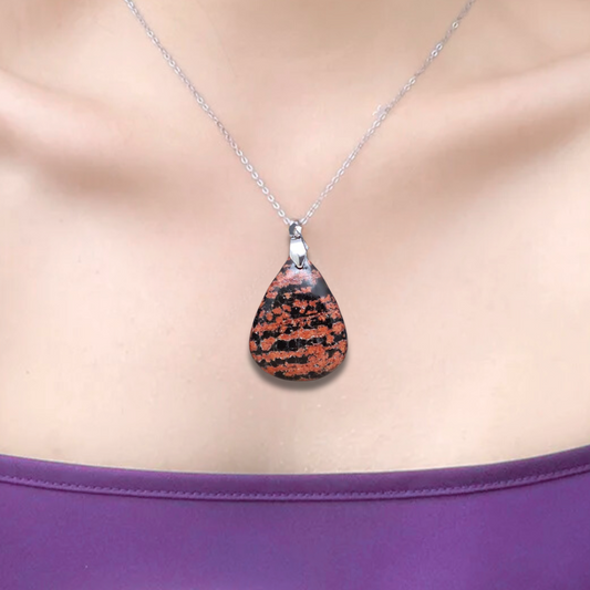 Pendentif en Obsidienne Fleurie (PE1959) - ENAE Minéraux
