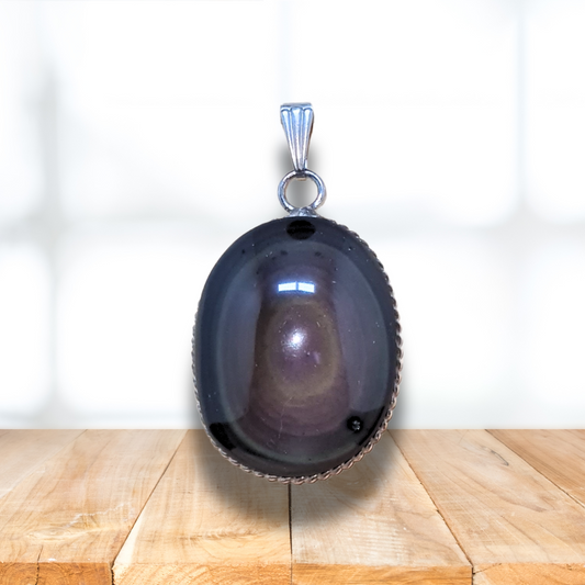 Pendentif serti en Obsidienne Œil Céleste (PE1862)