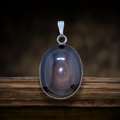Pendentif serti en Obsidienne Œil Céleste (PE1862)
