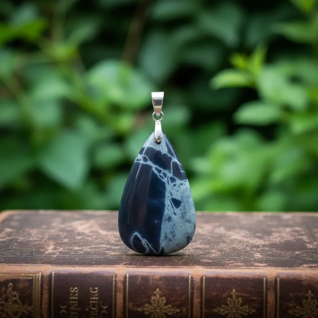 Pendentif en Obsidienne Spider Web (PE1150-1)